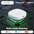 MOES Tuya Smart ZigBee Bluetooth Multi-Mode Gateway Hub Type-C Power Wireless Home Automation Works with Alexa  Home. 