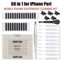 66PCS Mobile Phone Speaker Charging Port Cleaning Set Dust Plug for iPhone 15 14 13 Samsung Xiaomi Earphones Cleaner Kit Brush. 