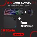 K11 Mini RGB Gaming Keyboard (87 Keys) and Mouse Combo with Breathing RGB LED, and Free Mouse Pad | 3 IN 1 Combo | Best For Gamers. 