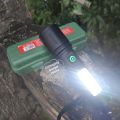 B-MAX Rechargeable Dual Light Metal Body 6 Modes Telescopic Zoomable Torchlight.