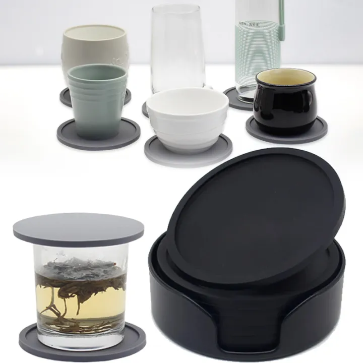 6Pcs%2010cm%20Silicone%20Coasters%20Round%20Heat%20Resistant%20%20Tea%20Cup%20Mat%20Drink%20Coffee%20Mug%20Glass%20Beverage%20Holder%20Pad%20Decor%20Table%20Mat%20-%20Image%202