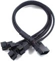 4-Pin (Actral 2-Pin) Molex to 4 x 3 Pin / 4 Pin PMW 12V PC Case Fan Power Adapter Cable, 3-Pin or 4-Pin (PWM Connector) to Molex Computer Cooler Cooling Fan Splitter Y Power Cable 1-Pack. 