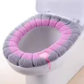 Winter Warm Toilet Seat Cover Mat Bathroom Toilet Pad Cushion With Handle Thicker Soft Washable Closestool Warmer Accessories. 