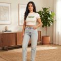 Premium Super Soft Cotton Crop Top T shirt for Stylish Design Comfortable Fit For Girls And Women.