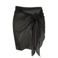 Women Short Sarongs Swimsuit Coverups Beach Bikini Wrap Sheer Short Skirt Chiffon Scarf Cover Ups for Swimwear.
