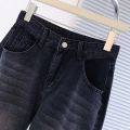 Winter Lady Plush Thermal High Waist Thin Jeans Girls Fleece Snow Warm Denim Pants Female Comfortable Straight Leg Trousers. 