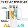 Stainless Steel 40oz Coffee Mug Personalized Tumbler with Handle Lid Straw Vacuum Thermos Cup 40oz. 
