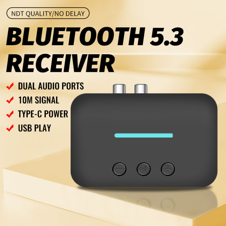 USB%20Bluetooth%205.3%20Audio%20Receiver%20Adapter%20Wireless%20Stereo%20Music%203.5mm%20AUX%20R/L%20RCA%20Support%20U-Disk%20Playback%20For%20Desktop%20Speaker%20Amp%20-%20Image%204