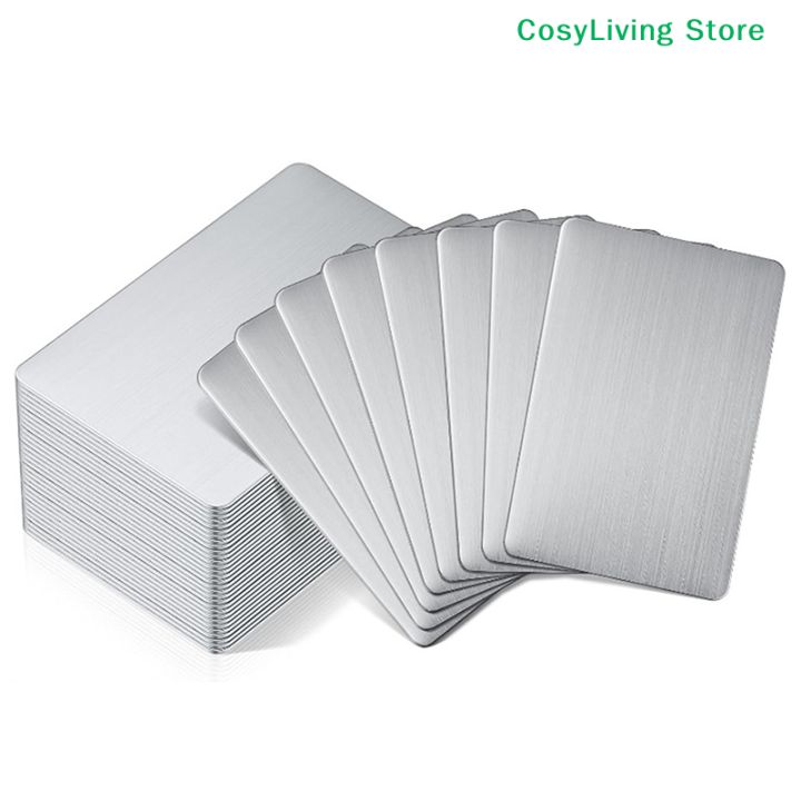 1Pcs Stainless Steel Business Card Blanks Laser Engraving Office DIY Cards Engraver Compatible Business Cards