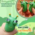 Cute Green Slug Shaped Squeeze Fidget Toy Pop Eye Tactile Calming Anxiety Relief Indoor Table Holiday Decor Supply Kit.