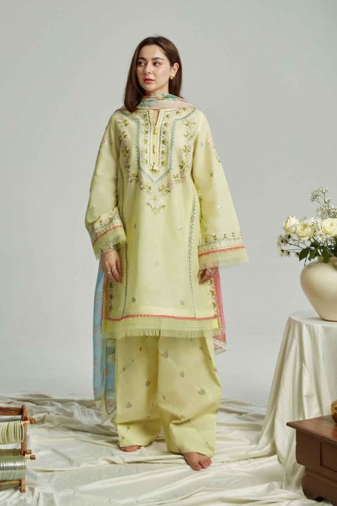 Unstitched Lawn Dress 3 Pcs