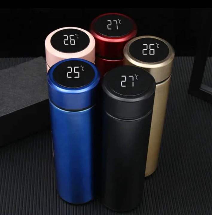 VACCUM  FLASK LED Smart Happy Life Flask. Hot and cold temperature display