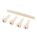 4pcs Acoustic Bass Guitar Bridge Pins+Saddle ABS Plastic Bridge Pins Saddle for Bass Guitar Replacement. 