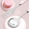 WORTHBUY 3/4PCS Cute Portable Dinnerware Set Reusable 304 Stainless Steel Fork Spoon Chopsticks With Box Cutlery For Kid Student.