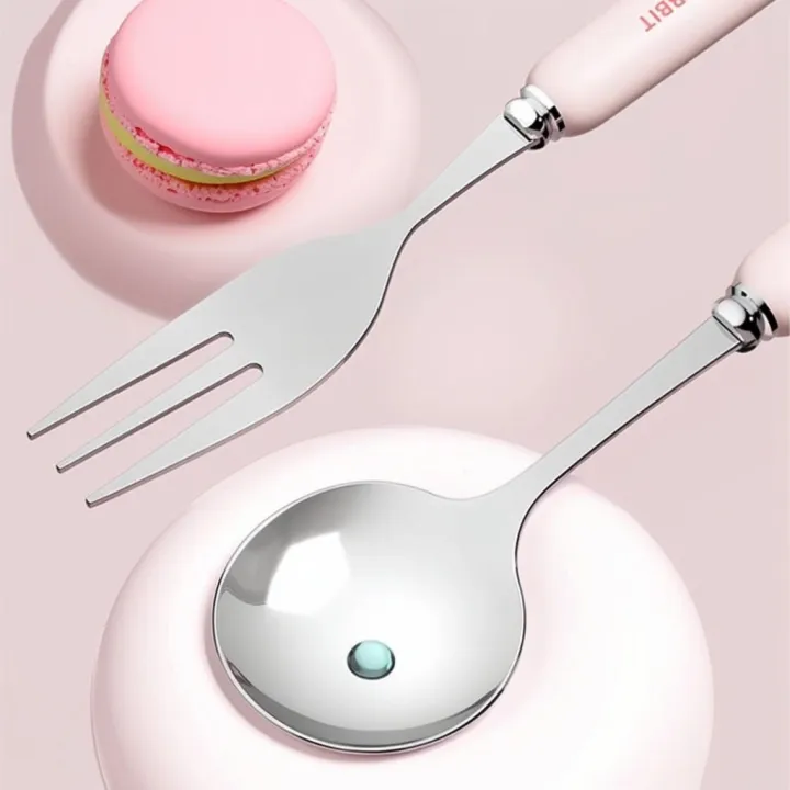 WORTHBUY%203/4PCS%20Cute%20Portable%20Dinnerware%20Set%20Reusable%20304%20Stainless%20Steel%20Fork%20Spoon%20Chopsticks%20With%20Box%20Cutlery%20For%20Kid%20Student%20-%20Image%206