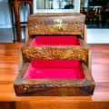 Wooden Folding Jewellery Box - Handicrafts Handmade 3-1 Folding Wooden Jewellery Boxe Nakshi - Pure Wood Jewellery Boxes. 
