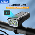 NATFIRE 10000mAh Bicycle Light with Battery Indicator USB Rechargeable Bike Light Set 8 LED Flashlight. 