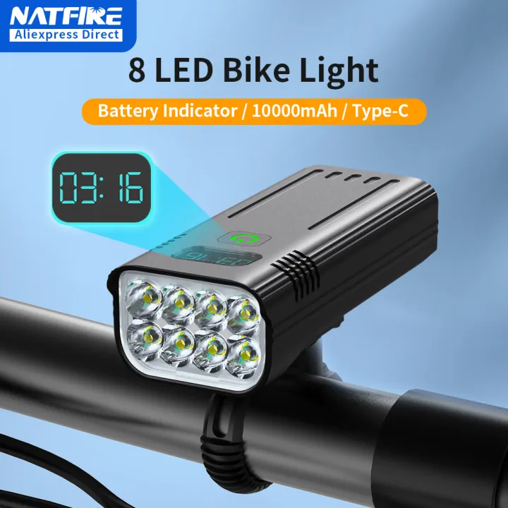 NATFIRE%2010000mAh%20Bicycle%20Light%20with%20Battery%20Indicator%20USB%20Rechargeable%20Bike%20Light%20Set%208%20LED%20Flashlight%20-%20Image%202