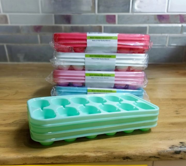 Ice cube tray different shapes in one trey heart star flower shape 18 cubes plastic mould