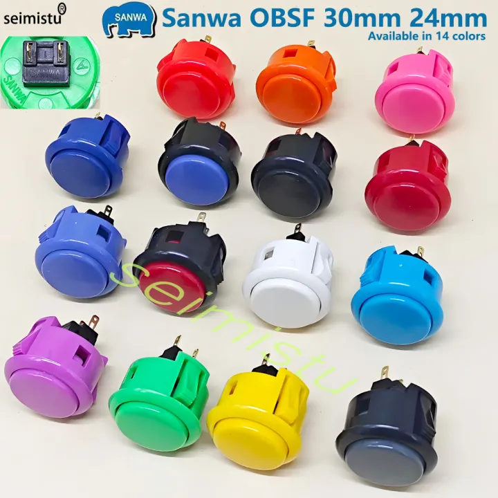 Obsf Buttons 1pcs Original sanwa button OBSF 30 obsf24 arcade push button 24mm 30mm ...