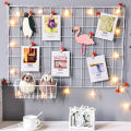 Home Wall Decoration DIY Art Iron Grid Decor Photo Frame Postcards Storage Wall Art Display Storage Rack Holder Shelf Organizer. 