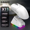 X11 Series Mouse Lightweight Paw3311 Gaming Three Modes 2.4Ghz Wireless Bluetooth with Rgb Charging Stand Gaming Office Mouse. 