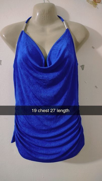 women's%20sleeveless%20elasticated%20halter%20Neck%20Top%20blouse%20-%20Image%203