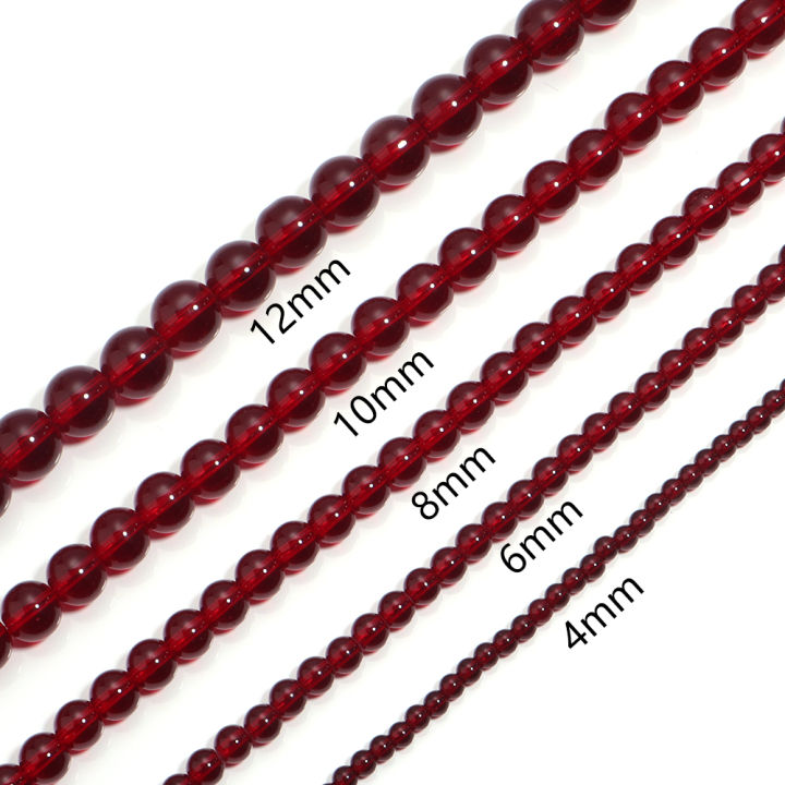 1%20Strand%20Red%20Glass%20Beads%204/6/8/10/12mm%20Round%20Crystal%20Loose%20Spacer%20Bead%20for%20Jewelry%20Making%20Stuff%20DIY%20Necklace%20Bracelet%20Wholesale%20-%20Image%206