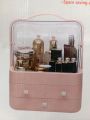 Makeup Organizer, Waterproof&Dustproof Cosmetic Organizer Box with Lid Fully Open Makeup Display Boxes, Skincare Organizers Makeup Caddy Holder for Bathroom, Dresser, Countertop Bedroom-White. 