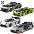 SEMBO BLOCK Sports Car Supercar Assembly Building Blocks MOC Racing Vehicle Model Construction Set Kids Toys Boys Christmas . 