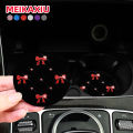 A Pair of Bow Glitter Blingbling Water Coasters Waterproof Non-Slip Car Water Cup Holder Car Interior Accessories for Women. 