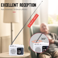 Retekess TR606 White Cassette Playback Radio FM/AM Portable  Voice Recorder Support Built-in/External Microphone Recording USB C. 