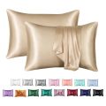 2pcs Standard Satin Pillowcases Pillow Case Cover Home Bedding Smoothy Pillow Rectangle Bedding Pillow Silk Pillowcase White Black Grey Blue Bed Decorative Pillow Covers Luxury Comfortable Home Bedding Cases. 