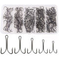 Fishing Double Hooks Set Classic High Carbon Steel Dual Frog Hooks Barb Fishing Bait Hooks Saltwater Freshwater 1#-8#.