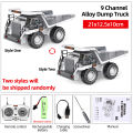 2.4Ghz 1/20 Remote Control Engineering Dumper Trucks 9CH Construction RC Alloy Vehicle Dump Truck Car with Lights Boy Toy .