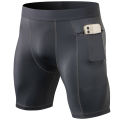 Men's Tight Stretch Fitness Shorts Zip Pocket PRO Stretch Sweat Dry Running Trousers Riding Trousers Running Trousers Beach Pant. 
