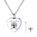 Tree of Life Urn Necklace for Men Women Heart Cremation Jewelry for Ashes of Loved Ones Keepsake Memorial Urn Locket.