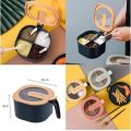 4 in 1 Condiment Jars Seasoning Box Set Spice Storage Spice Containers with Serving Spoons Spices Storage Box Kitchen Salt Pepper Ceramic Spice Jar Set Seasoning Dispensers with Spoon 350ml.