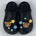 10PCS Rilakkuma Bear Series Shoe Charms Set Cute Cartoon ABS Waterproof Sandals Decorate Buckle Decorations Accessories . 