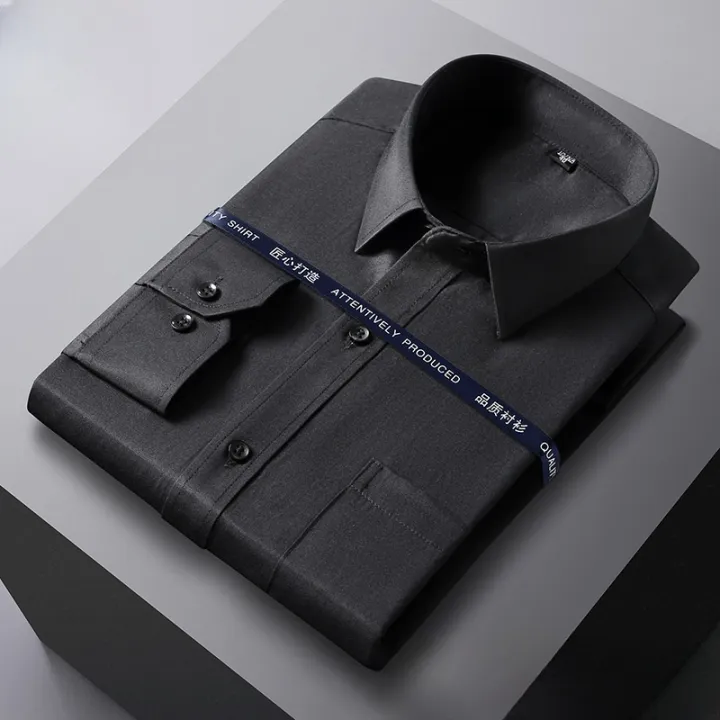 Men%20Formal%20Shirt%20Long%20Sleeve%20Office%20Solid%20Color%20Fashion%20Business%20Pocket%20Social%20Office%20Blue%20White%20Shirts%20Men's%20Clothing%20S-5XL%20-%20Image%203