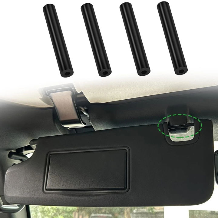 4Pcs Left Right Sun Visor Repair Tubes for Jeep For Wrangler For JK 2007 to 2017 Replacement Kit for Vehicle Visor Repair