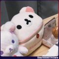 Kawaii Rilakkuma Bear Elliptical Stereoscopic Makeup Bag Portable Storage Bag Cute Cartoon Easy Bear Storage Bag Girls . 