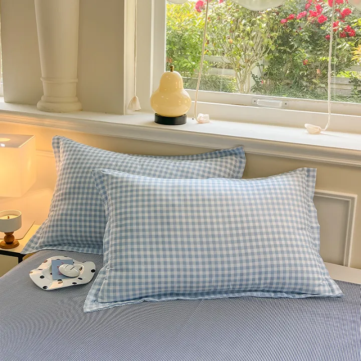 2pcs%20Set%20Pillowcase%20Envelope%20Style%20Plaid%20Couples%20Plain%20Ins%2048x74cm%20Home%20Textile%20Household%20Bedroom%20Throw%20Pillow%20Case%20Pillow%20Cover%20-%20Image%205