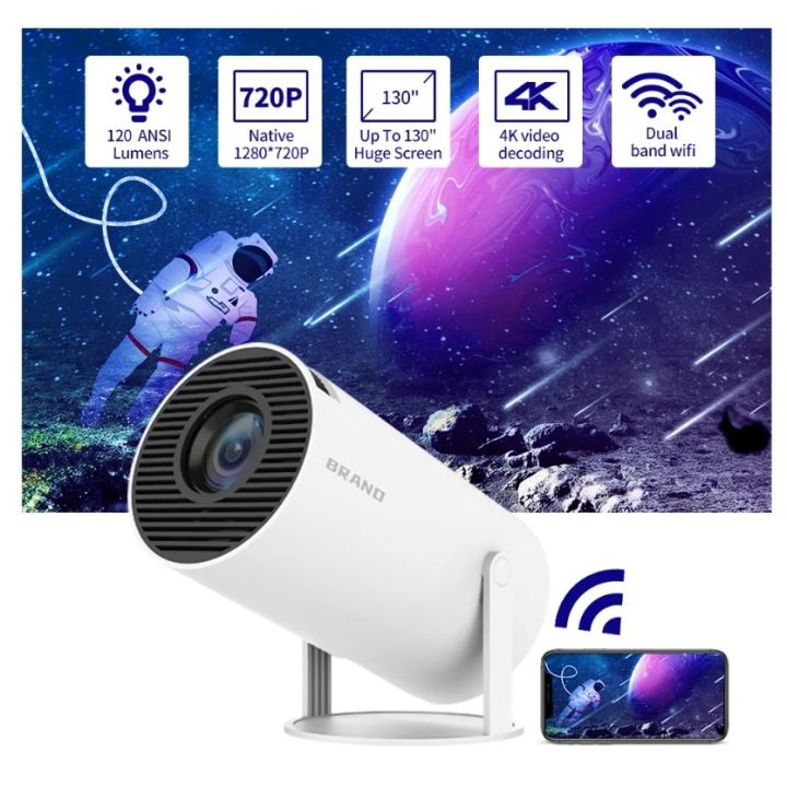 Android Smart Projector HY300 4K Home Theatre WiFi Bluetooth portable Projector New Projector Smart Mini Preojector