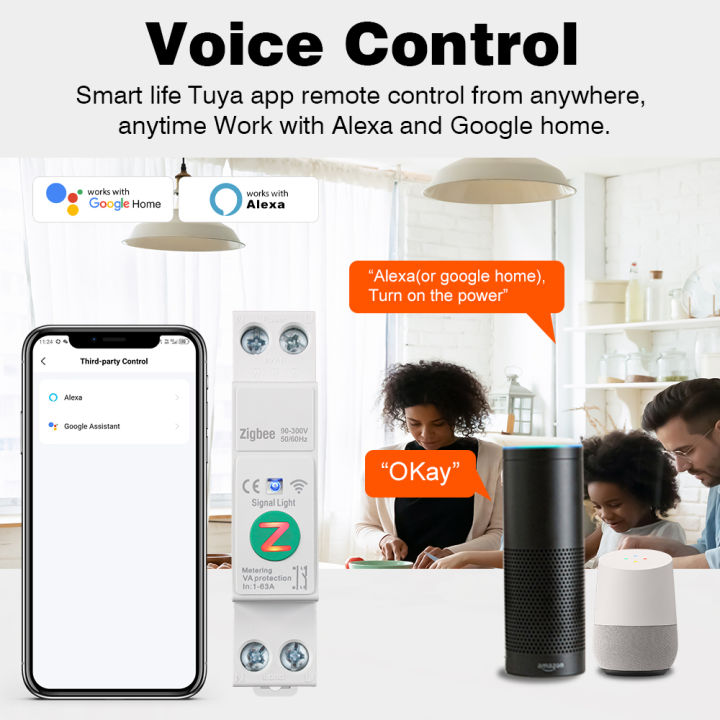 ZigBee/WiFi%20Smart%20Circuit%20Breaker%201-63A%20With%20Metering%20DIN%20Rail%20For%20Tuya%20Home%20Wireless%20Voice%20Remote%20Control%20Switch%20%20Home%20-%20Image%204