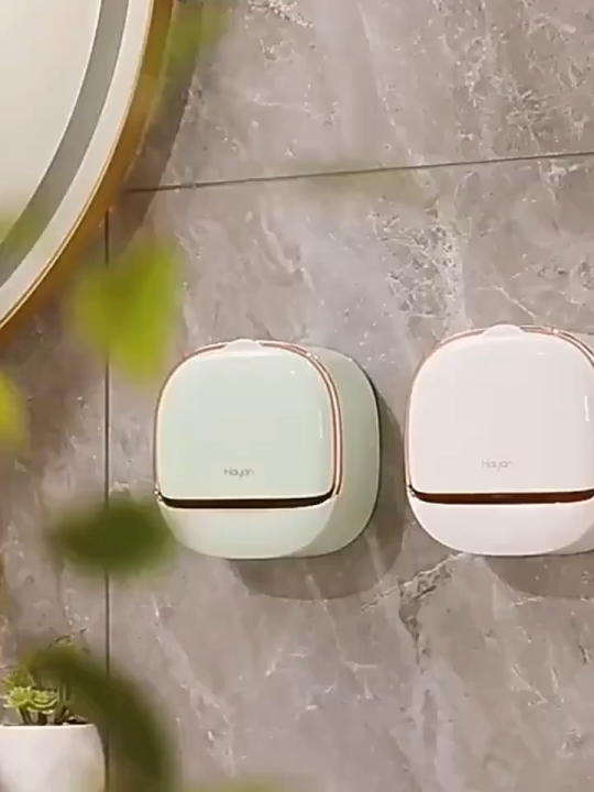 Luxury Soap Holder with Drain Tray, Waterproof Soap Dish with Drainage Box, Soap Box, Soap Dish with Lid, Wall Mounted Drain Soap Box with Flip Lid for Bathroom