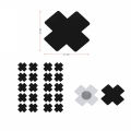 US STOCK 20pcs Black Women Cross Shape Self-Adhesive Disposable Satin Nipple Cover Breast Pasties Stickers for Strapless Clothes. 