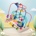 Montessori Toys Wooden Roller Coaster Bead Maze Abacus Math Toys Toddler Early Educational Toys for Kids Children 1-3 Years. 