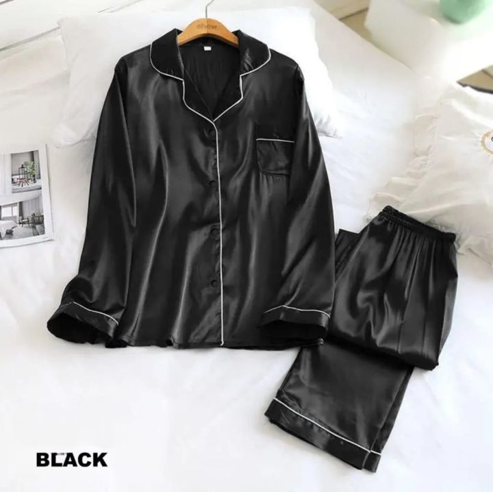 Plain Silk Night Dress For Girl/Silk Night Suit For Women/Girls/Silk Sleepwear For Women/Silk Nightwear for women pjs for women