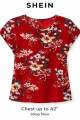 SHEIN Chiffon Floral Blouse for Women Plus Size 0XL (Chest Up to 42”) *Soft Lightweight Casual Summer Top *Elegant Loose Fit Ladies Shirt Authentic. 